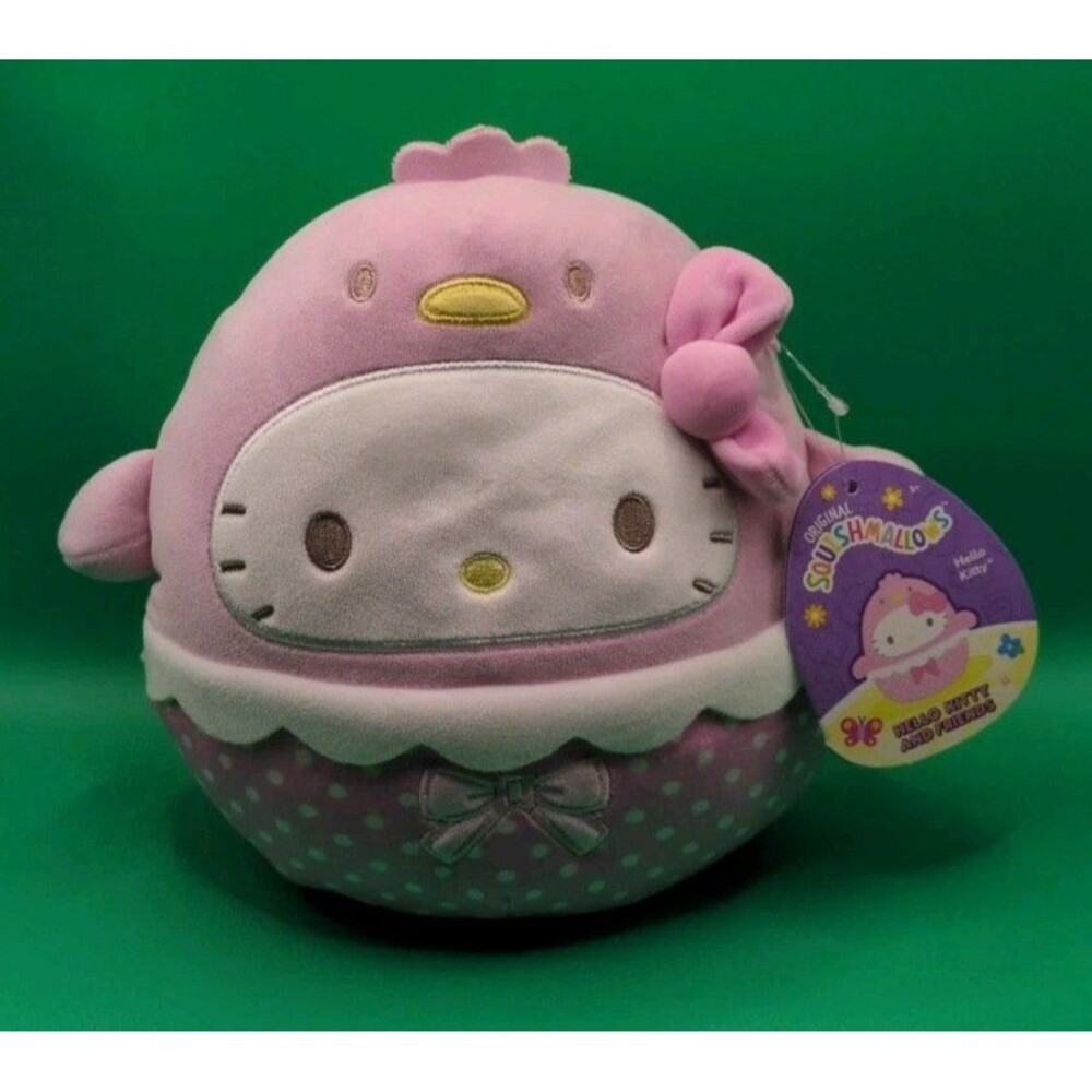 New Not Pre owned Squishmallows 2025 Easter Hello Kitty 8" Plush